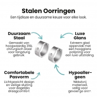 Brede Huggie Oorringen 20x7mm Zilverkleur -