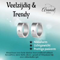 Brede Huggie Oorringen 20x7mm Zilverkleur -