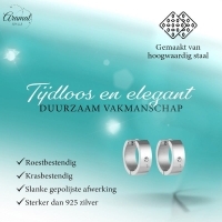 Brede Huggie Oorringen 20x7mm Zilverkleur -