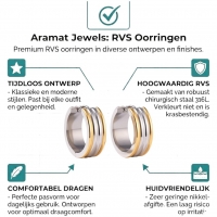 Oorringen &acirc;&euro;&ldquo; Staal Bicolor Drie Strepen (20mm) -
