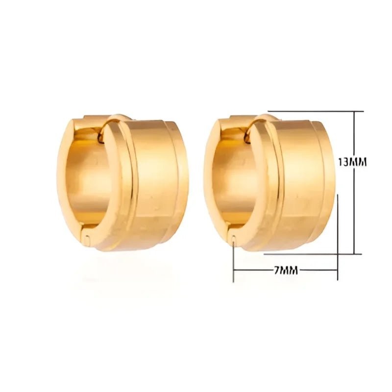 Creolen &acirc;&euro;&ldquo; RVS Goudkleur met Opstaande Rand (13mm of 20mm) - 13mm -