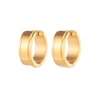 Creolen &acirc;&euro;&ldquo; RVS Goudkleur met Opstaande Rand (13mm of 20mm) - 13mm -