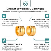 Oorringen &acirc;&euro;&ldquo; Staal Enkele Streep Goudkleurig (13mm) -