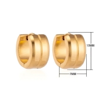 Oorringen &acirc;&euro;&ldquo; Staal Enkele Streep Goudkleurig (13mm) -