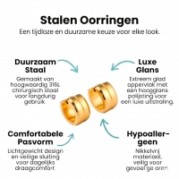 Oorringen &acirc;&euro;&ldquo; Staal Enkele Streep Goudkleurig (13mm) -