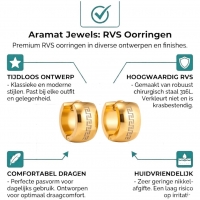 Oorringen &acirc;&euro;&ldquo; Staal Grieks Motief Goudkleurig (13mm) -