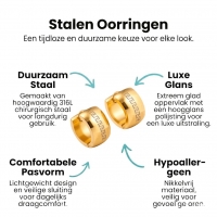 Oorringen &acirc;&euro;&ldquo; Staal Grieks Motief Goudkleurig (13mm) -
