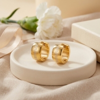 Oorringen &acirc;&euro;&ldquo; Staal Grieks Motief Goudkleurig (13mm) -