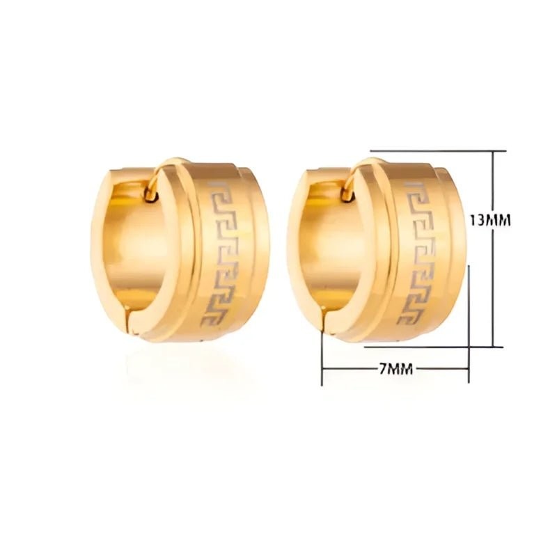 RVS Creolen Goudkleur Grieks Motief/Versace (13 & 20mm) - 13mm -