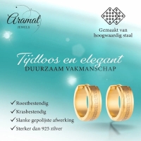 RVS Creolen Goudkleur Grieks Motief/Versace (13 & 20mm) - 13mm -