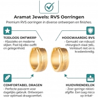 RVS Creolen Goudkleur Grieks Motief/Versace (13 & 20mm) - 13mm -