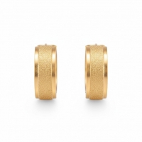 Creolen &acirc;&euro;&ldquo; RVS Goudkleur met Sandblasted Textuur (13mm of 20mm) - 13mm -
