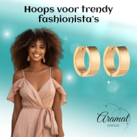 Oorringen &acirc;&euro;&ldquo; Staal Glad Goudkleurig (20mm) -