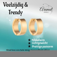 Oorringen &acirc;&euro;&ldquo; Staal Glad Goudkleurig (20mm) -