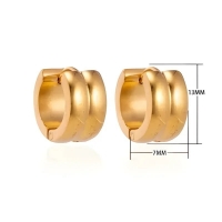 Klapcreolen &acirc;&euro;&ldquo; Staal Enkele Streep Goudkleurig (13mm) -