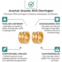 Klapcreolen &acirc;&euro;&ldquo; Staal Enkele Streep Goudkleurig (13mm) -