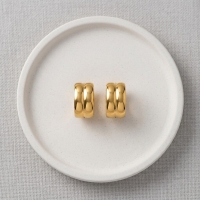 Klapcreolen &acirc;&euro;&ldquo; Staal Enkele Streep Goudkleurig (13mm) -