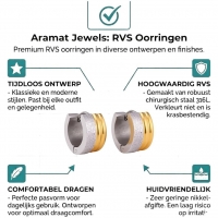 Oorringen &acirc;&euro;&ldquo; Staal Huggies Bicolor Strepen (13mm) -