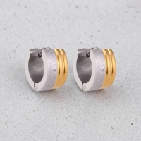 Oorringen &acirc;&euro;&ldquo; Staal Huggies Bicolor Strepen (13mm) -