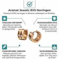 Oorringen &acirc;&euro;&ldquo; Staal Huggies Zirkonia Ros&Atilde;&copy;goudkleurig (13mm) -