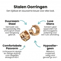 Oorringen &acirc;&euro;&ldquo; Staal Huggies Zirkonia Ros&Atilde;&copy;goudkleurig (13mm) -