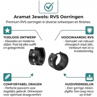 Oorringen &acirc;&euro;&ldquo; Staal Huggies Zirkonia Zwart (13mm) -