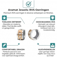 Oorringen &acirc;&euro;&ldquo; Staal Huggies Zirkonia Bicolor (13mm) -