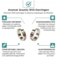 Oorringen &acirc;&euro;&ldquo; Staal Roze Transparante Zirkonia (17mm) -