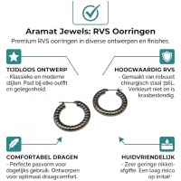 Oorringen &acirc;&euro;&ldquo; Staal Hol Streep Motief Zilverkleurig (30mm) -