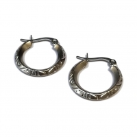 Oorringen &acirc;&euro;&ldquo; RVS Mat Zilverkleur Fantasie (20mm) -