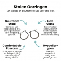Oorringen &acirc;&euro;&ldquo; RVS Zilverkleur met Streepjes (18mm) -