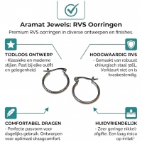 Oorringen &acirc;&euro;&ldquo; RVS Zilverkleur met Streepjes (18mm) -