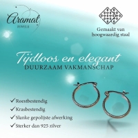 Oorringen &acirc;&euro;&ldquo; RVS Zilverkleur met Streepjes (18mm) -