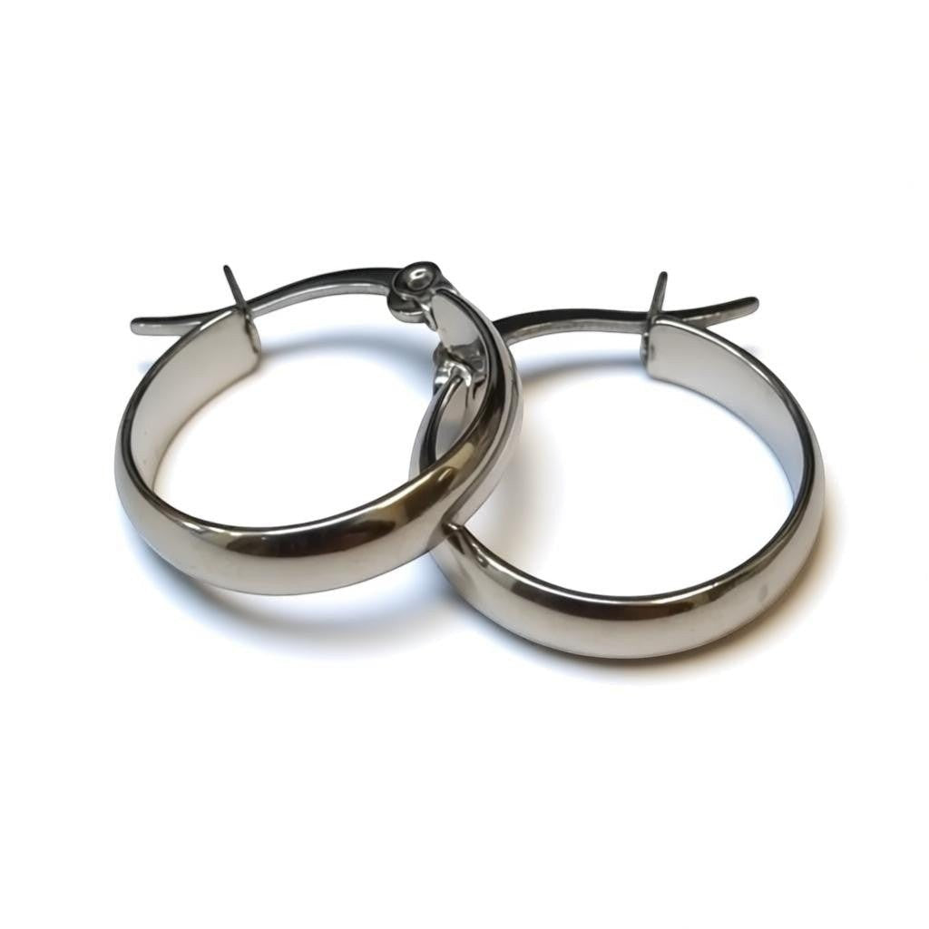 Oorringen &acirc;&euro;&ldquo; RVS Zilverkleur Glad Glans (20mm) -