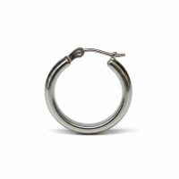 Oorringen &acirc;&euro;&ldquo; RVS Zilverkleur Glad Glans (20mm) -
