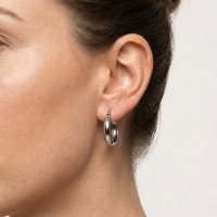 Oorringen &acirc;&euro;&ldquo; RVS Zilverkleur Glad Glans (20mm) -