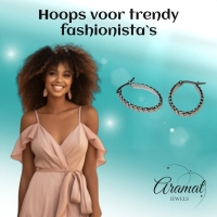 Oorringen &acirc;&euro;&ldquo; RVS Ovale Vorm met Schuine Streepjes (28mm) -