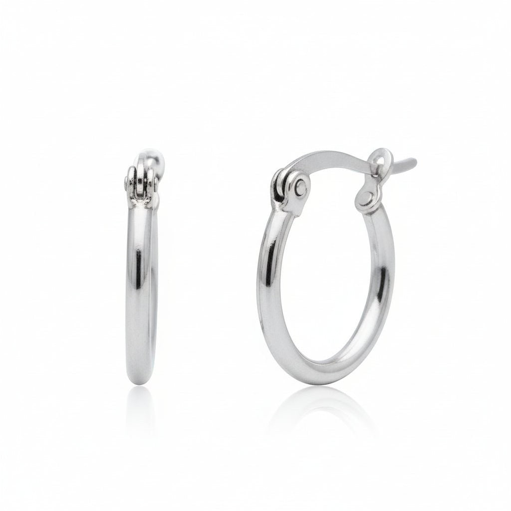 Oorringen &acirc;&euro;&ldquo; Stalen Ovale Hoepeloorbellen RVS Zilverkleur - 16mm -