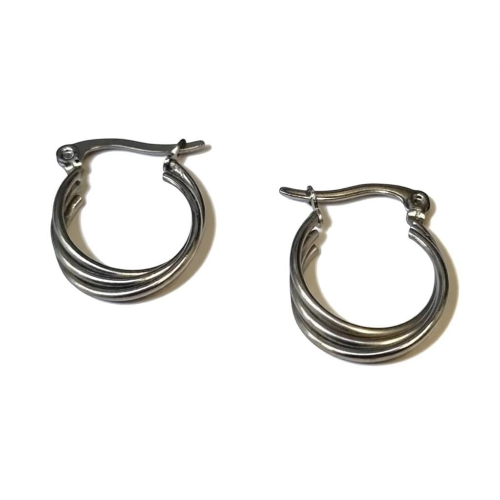 Stalen Oorringen met Triple Hoop Design (16 mm) - 16mm -