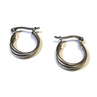 Stalen Oorringen met Triple Hoop Design (16 mm) - 16mm -