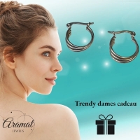 Stalen Oorringen met Triple Hoop Design (16 mm) - 16mm -