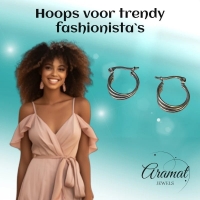 Stalen Oorringen met Triple Hoop Design (16 mm) - 16mm -