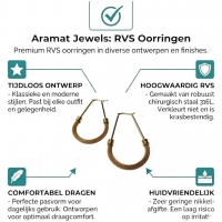 Grote Ovale Oorringen Goudkleurig RVS met Mesh Schakel (58 mm) - 58mm -