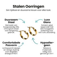 Goudkleurige Hoops RVS &acirc;&euro;&ldquo; Gladde Oorbellen (16 mm Diameter) -