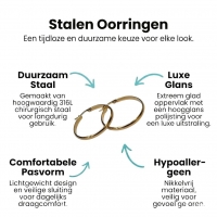 Oorringen &acirc;&euro;&ldquo; Staal Glad Goudkleurig (35mm) -
