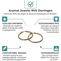 Oorringen &acirc;&euro;&ldquo; Staal Glad Goudkleurig (35mm) -