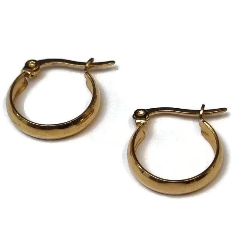 Gladde Hoops RVS &acirc;&euro;&ldquo; Goudkleurige Oorbellen (16, 20 en 25 mm) - 16mm -