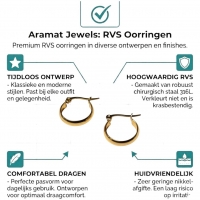 Gladde Hoops RVS &acirc;&euro;&ldquo; Goudkleurige Oorbellen (16, 20 en 25 mm) - 16mm -