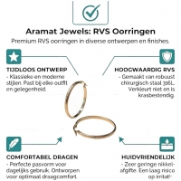 Goudkleurige RVS Hoepeloorbellen met Bloemmotief - 40 mm -