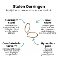 Goudkleurige RVS Hoepeloorbellen met Bloemmotief - 40 mm -